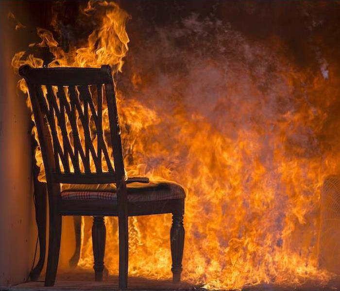 Chair on fire