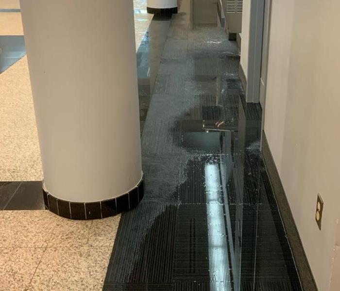 office affected by water damage 
